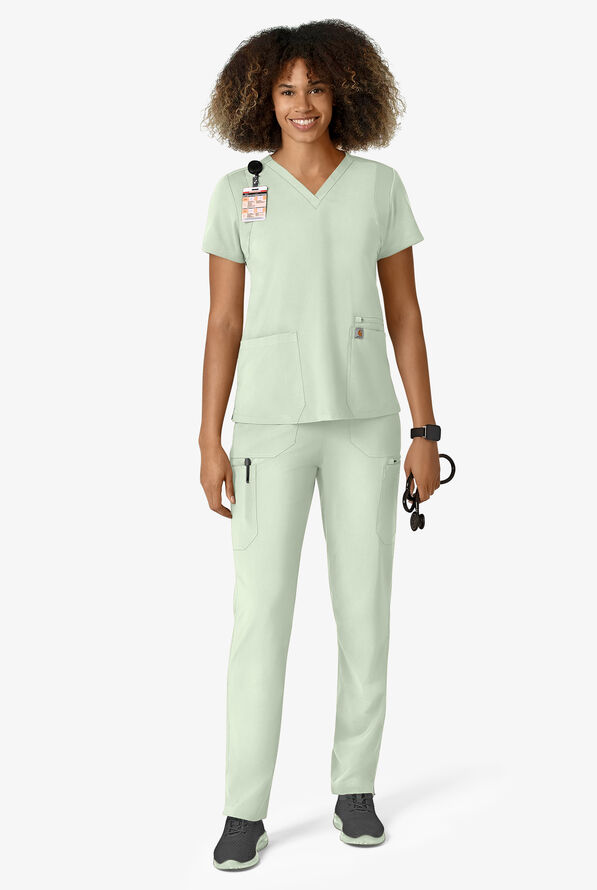 Carhartt Cross-Flex Force Women's 6-Pocket STRETCH Convertible Drawstring Cargo Scrub Pants - Big Sky - 4