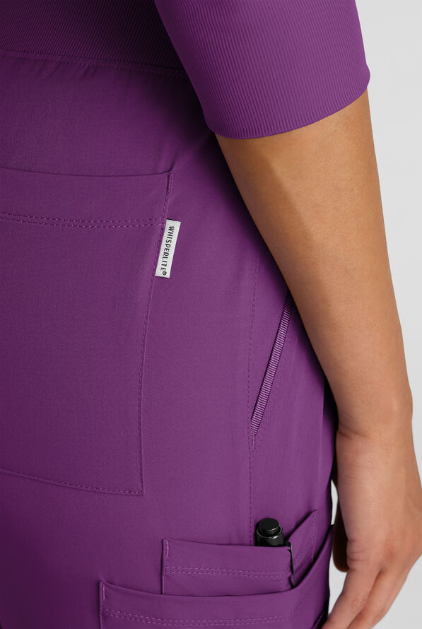Pantalón médico WhisperLite de estilo moderno con piernas rectas para mujer - Eggplant - 4