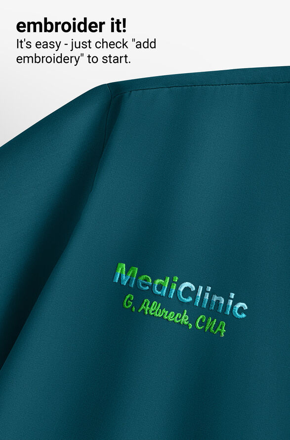 Camisa m&eacute;dica Cherokee Workwear Revolution STRETCH con cuello en V y 2 bolsillos para hombre - Caribbean Blue - 4