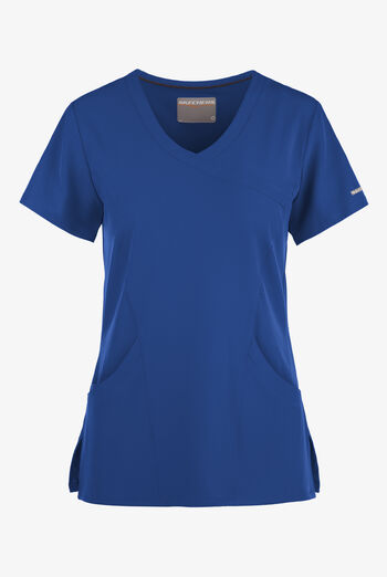 Skechers by Barco Reliance Women's 3-Pocket STRETCH Mock Wrap Scrub Top