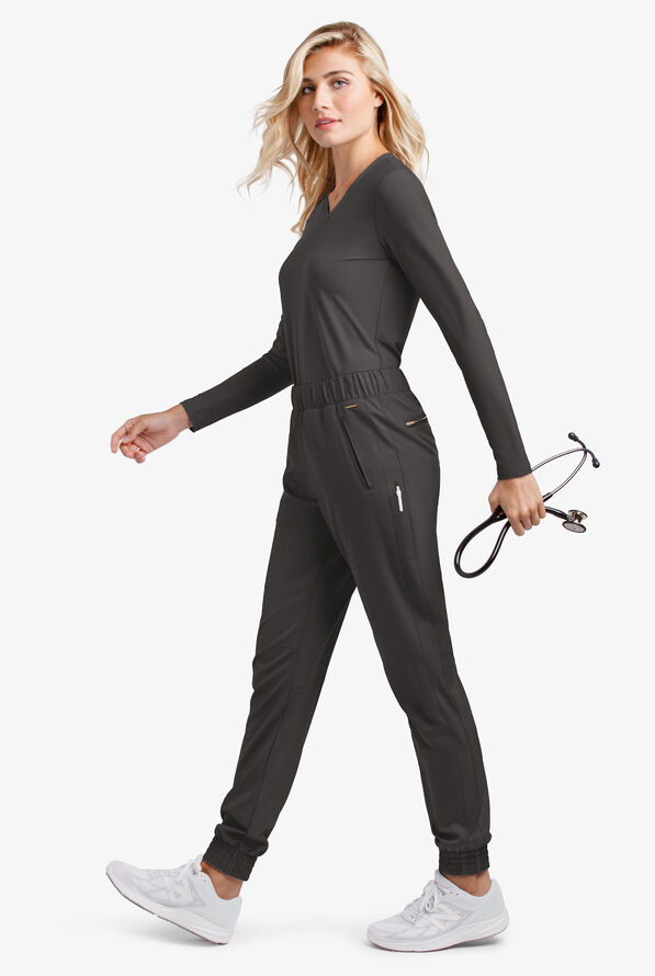 Camiseta médica manga larga Lauderdale By UA Aurelia STRETCH de tejido para mujer - Pewter - 2