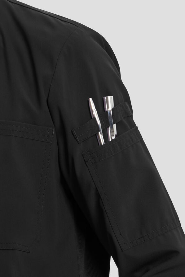 Infinity Men's 5-Pocket STRETCH Zip Front Scrub Jacket - Black - 5