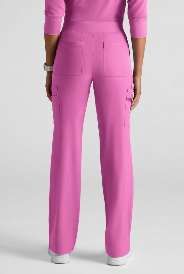WhisperLite YARA Women's 10-Pocket STRETCH Cargo Straight Leg Scrub Pants - Magnesium Pink - 2