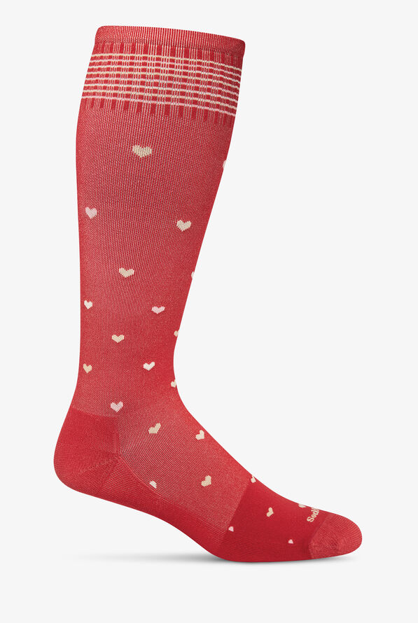 Sockwell Full Heart Poppy Women's Wide Calf 15-20mmHg Moderate Compression Socks - Poppy - 1