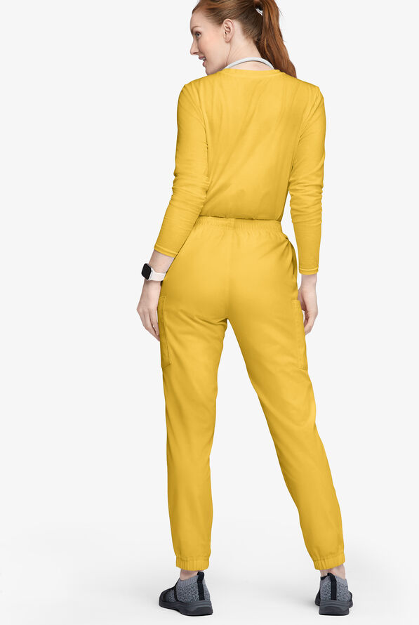 Butter-Soft Originals Women's 7-Pocket Tapered Jogger Cargo Scrub Pants - Petite - Warm Sun - 3