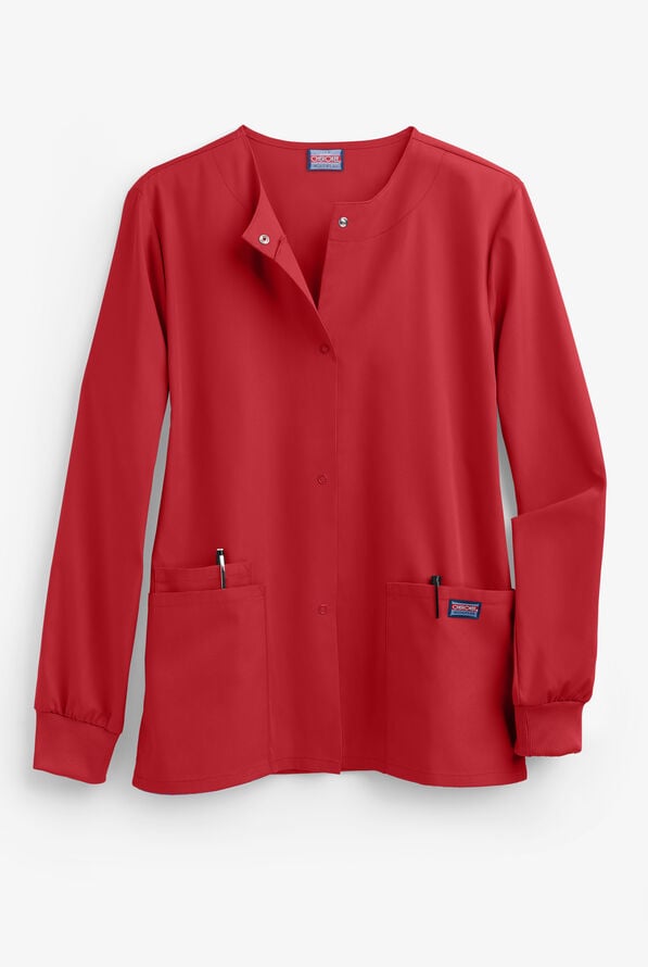 Chaqueta m&eacute;dica abrigada Cherokee Workwear con botones a presi&oacute;n y 3 bolsillos para mujer - Red - 1