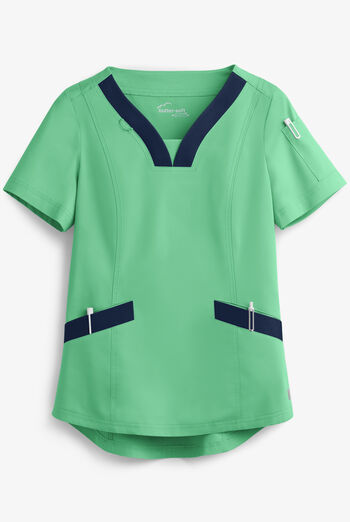Blusa m&eacute;dica UA Butter-Soft STRETCH con cuello en V curvo y 4 bolsillos para mujer