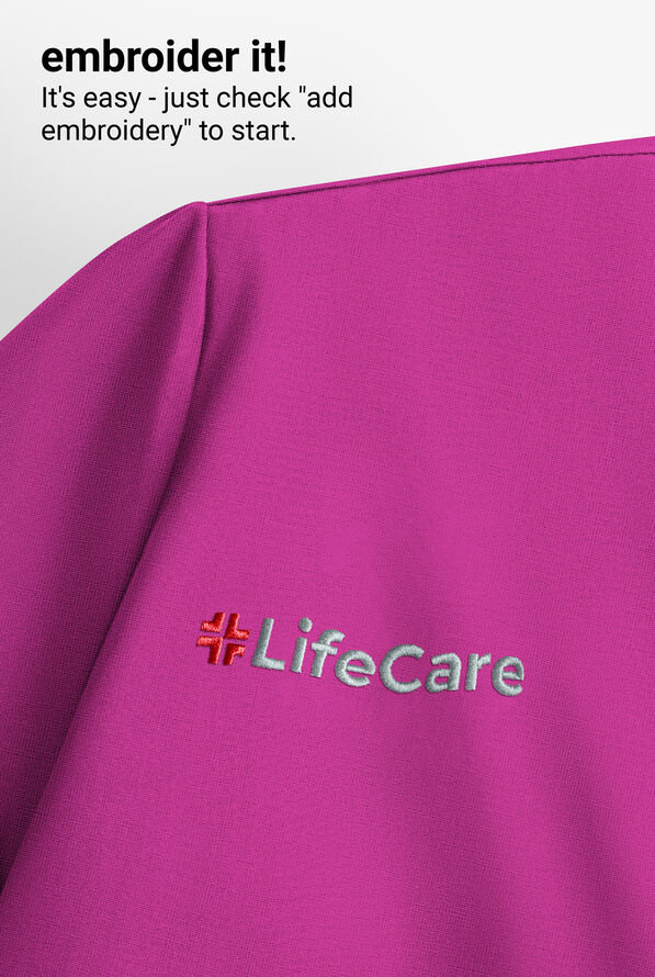 Med Couture Amp Women's 4-Pocket STRETCH Zip Front Removable Hoodie Scrub Vest - Plum Royale - 3