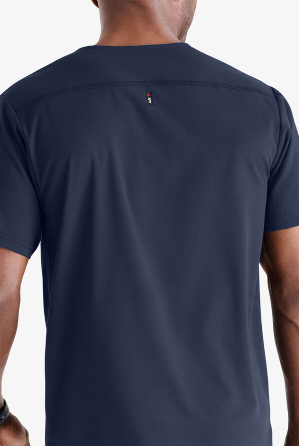 Grey's Anatomy by Barco Spandex STRETCH Murphy Men's 2-Pocket V-Neck Scrub Top - Indigo - 4