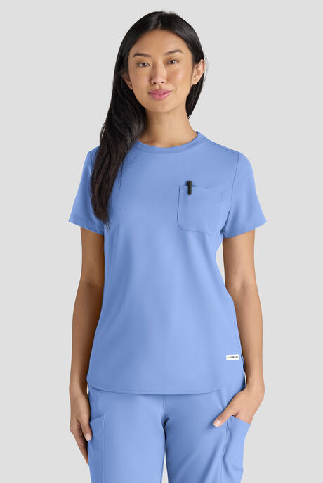 ReSurge Citrine Women's 1-Pocket Crew Neck Tuck In / Wear Out Scrub Top