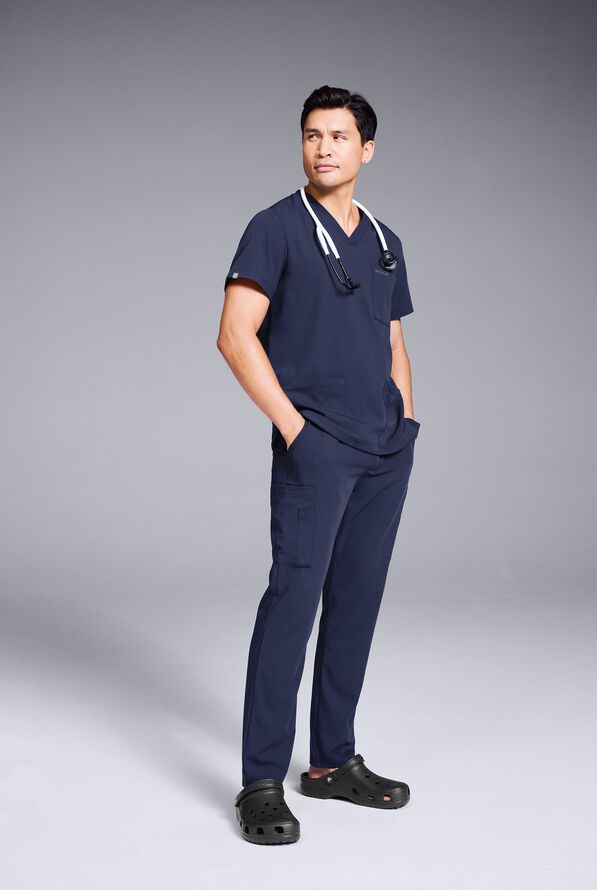 Pantal&oacute;n m&eacute;dico Hypothesis S-R Shift Ready estilo cargo con piernas rectas y 8 bolsillos para hombre - Navy - 4
