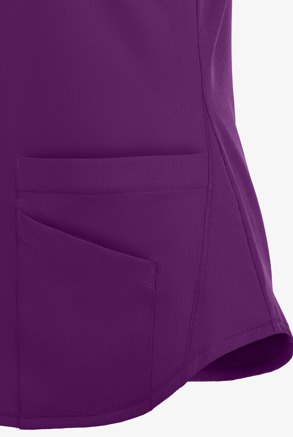 Skechers by Barco Breeze Women's 3-Pocket STRETCH V-Neck Scrub Top - Grape - 4