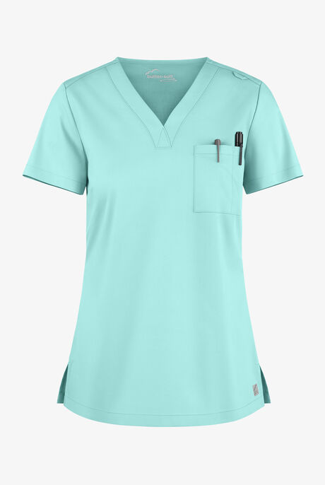 Butter-Soft STRETCH Women's 2-Pocket V-Neck Tuck-In Scrub Top