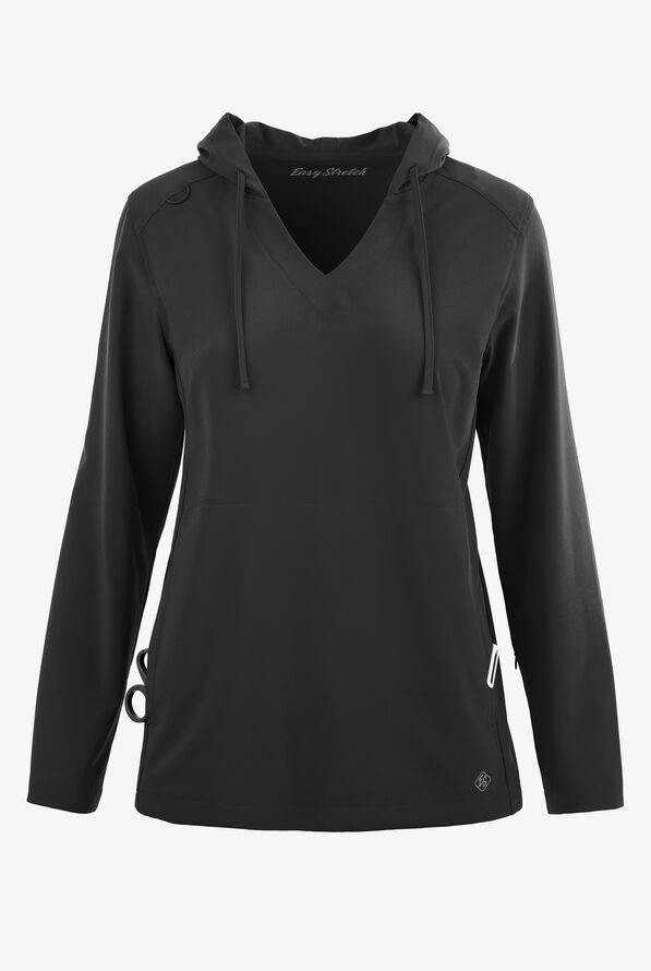 Sudadera médica Easy STRETCH con capucha y 4 bolsillos para mujer - Onyx Black - 1