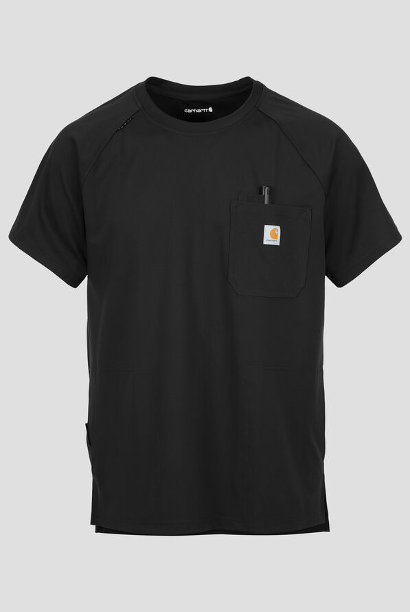 Carhartt Force&reg; Cross-Flex Knits Men's 5-Pocket STRETCH Crew-Neck Scrub Top - Black - 1
