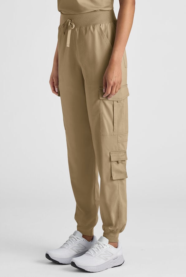 Butter-Soft STRETCH FLXTEK+ Women's 8-Pocket Cargo Jogger Scrub Pant - Golden Sand - 1