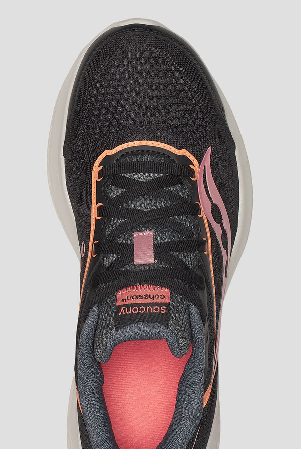 Saucony Women's Cohesion 18 Black / Salmon Athletic Lace Up Shoes - null - 2