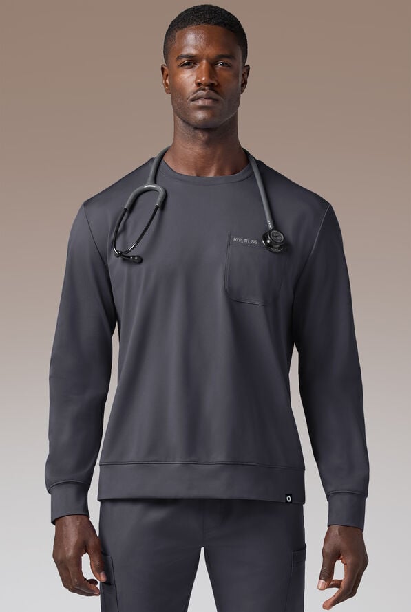 Hypothesis Omni Base Men's Knit Crew Neck Scrub Pullover - Pewter - 1