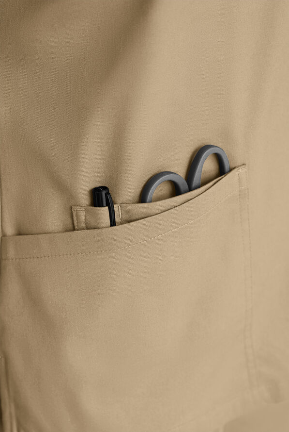 Butter-Soft STRETCH Women's 5-Pocket 3/4" Sleeve V-Neck Scrub Top - Golden Sand - 5