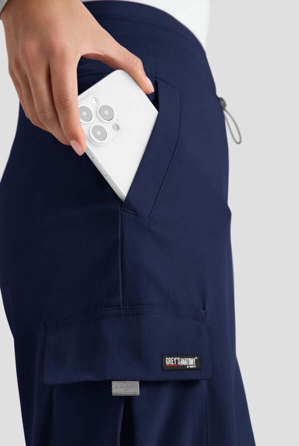 Pantal&oacute;n m&eacute;dico Grey's Anatomy by Barco Emerge Teagan STRETCH de tiro alto con piernas anchas y 6 bolsillos para mujer - Indigo - 2