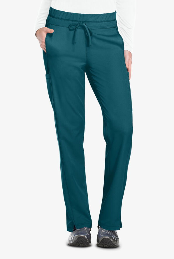 Dickies Dynamix Women's 5-Pocket STRETCH Cargo Drawstring Scrub Pants - Caribbean Blue - 1