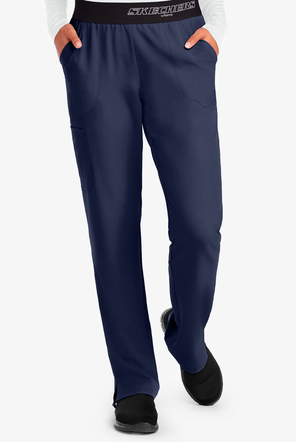 Pantalón médico Skechers Vitality estilo cargo con 3 bolsillos para mujer  - Navy - 1