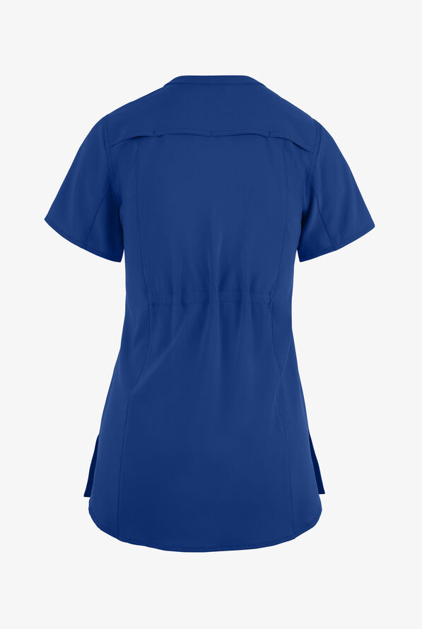 Carhartt Cross-Flex Force Women's 3-Pocket STRETCH Zip Pocket Henley Banded Collar Scrub Top - Royal - 2