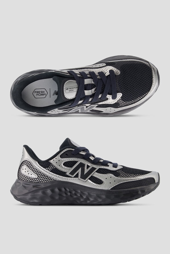 New Balance Women's Arishi Black/Dark Metallic Silver Athletic Lace Up Shoes - null - 1