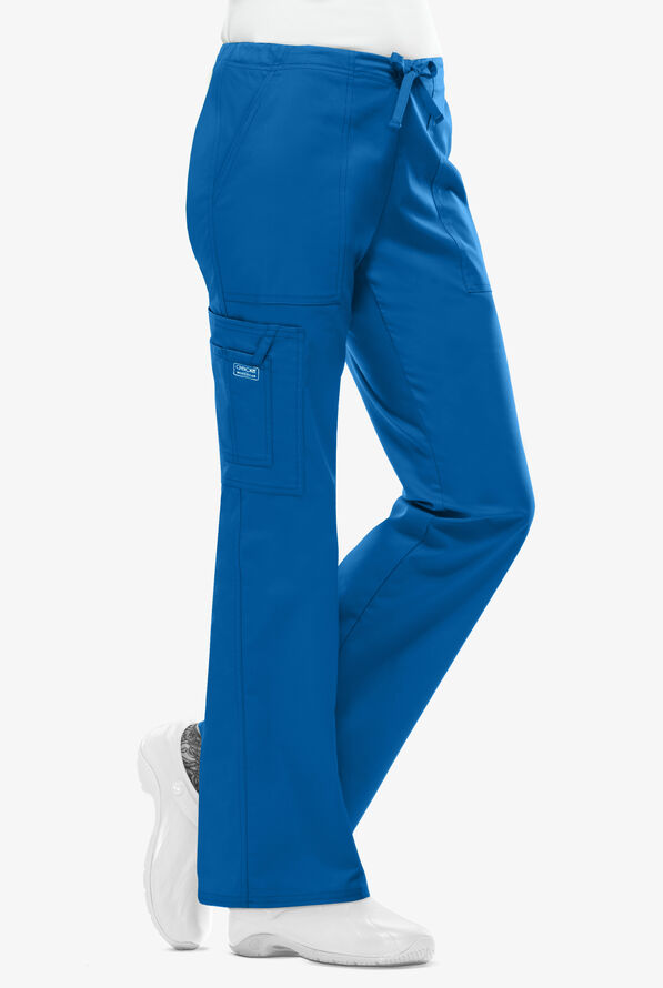 Cherokee Workwear Core STRETCH Women's 4-Pocket Cargo Scrub Pants - Petite - Royal - 4