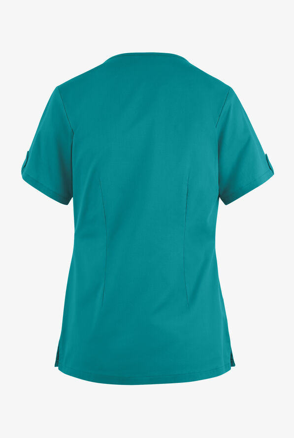 Butter-Soft STRETCH Women's 6-Pocket V-Neck Scrub Top - Teal - 4