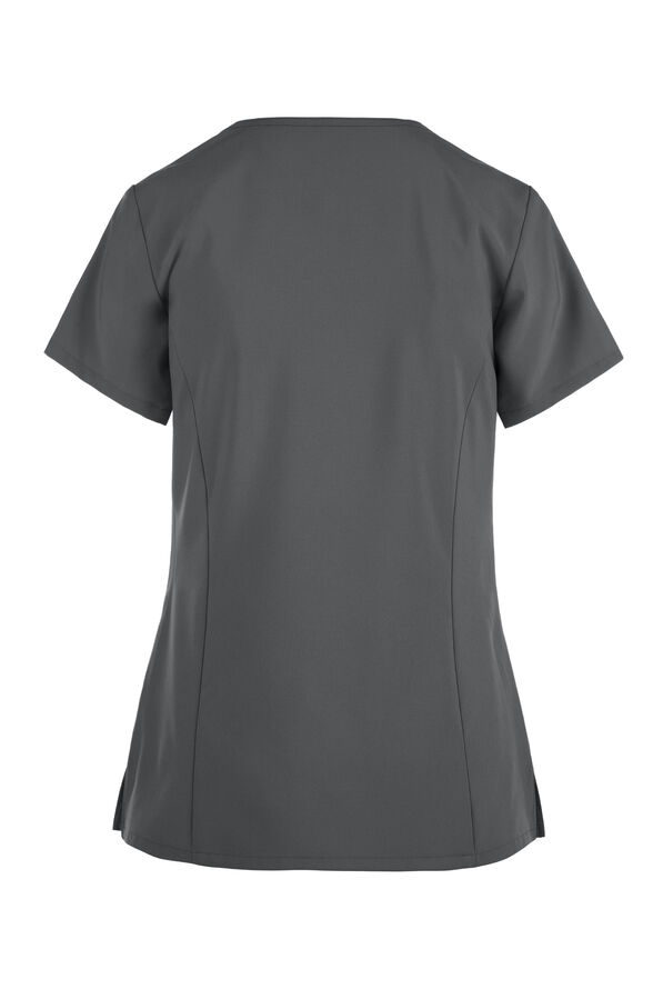 Dickies EDS Essentials Women's 2-Pocket STRETCH V-Neck Scrub Top - Pewter - 2