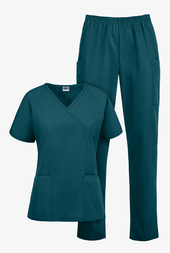 Strictly Scrubs Women's Classic Scrub Set - Caribbean Blue - 1