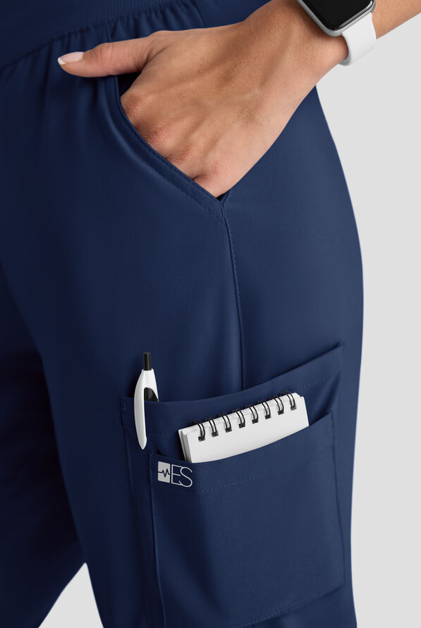 Conjunto de uniforme m&eacute;dico Easy STRETCH con 10 bolsillos para mujer - Navy - 6