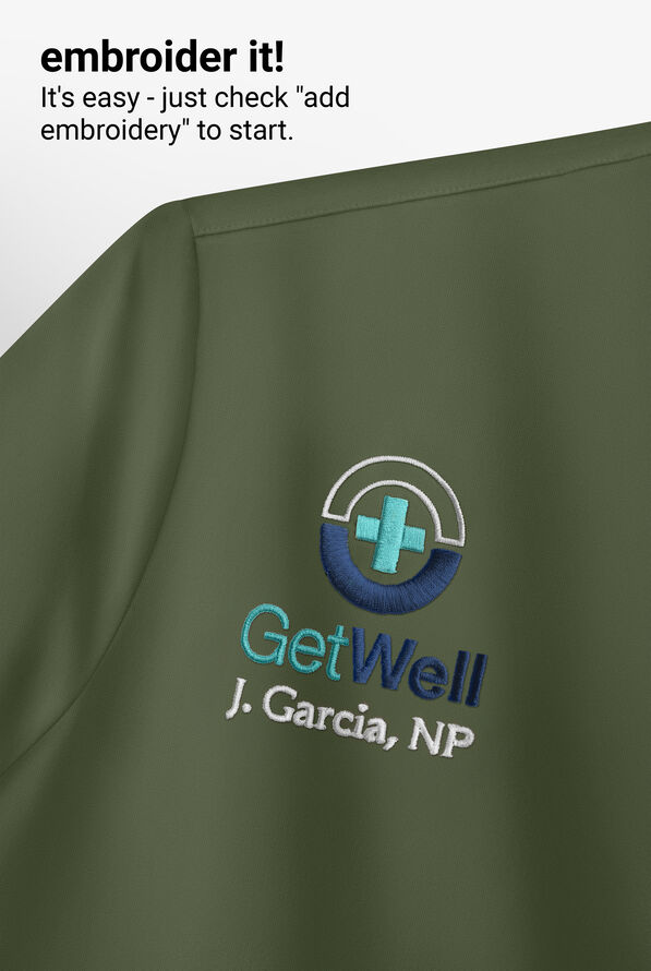 Wink Renew Women's 7-Pocket STRETCH V-Neck Cargo Jogger Jumpsuit - Olive - 6