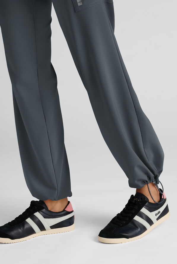 Easy STRETCH Ayo Women's 10-Pocket Cargo Scrub Pants - Petite - Pewter - 6