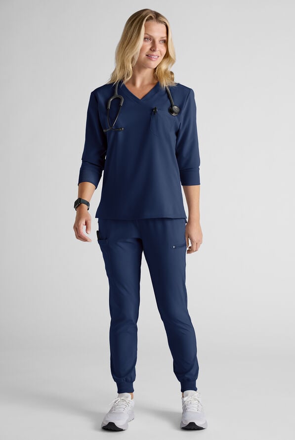 Easy STRETCH Women's Scrub Set - Navy - 2
