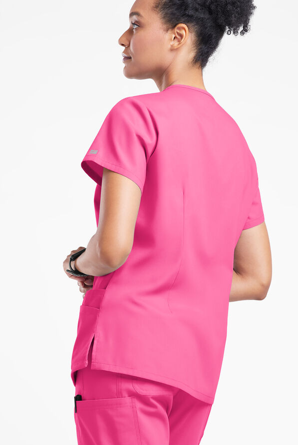 Butter-Soft Originals Women's 6-Pocket V-Neck Scrub Top - Fuchsia - 3
