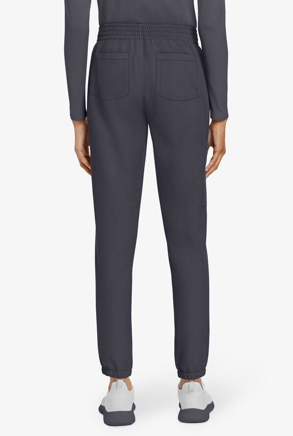 Cherokee Workwear Originals Ultra Women's 5-Pocket Drawstring Jogger Scrub Pants - Pewter - 4