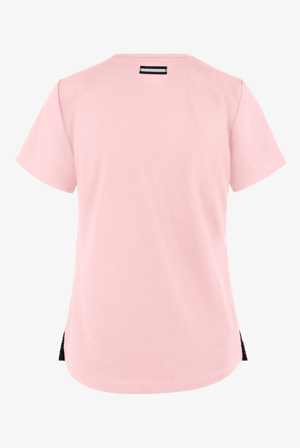 Blusa médica koi Next Gen Ready to Work STRETCH con cuello en V y 1 bolsillo para mujer - Pink Dream - 2