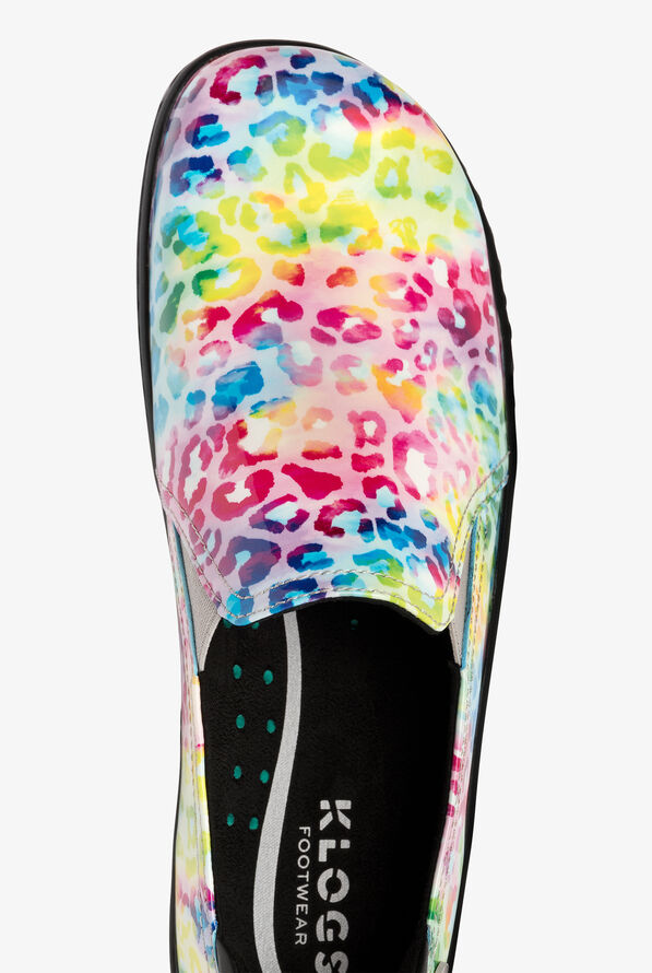 Klogs Women's Moxy Tie Die Cheetah Patent Leather Nursing Clogs - null - 2