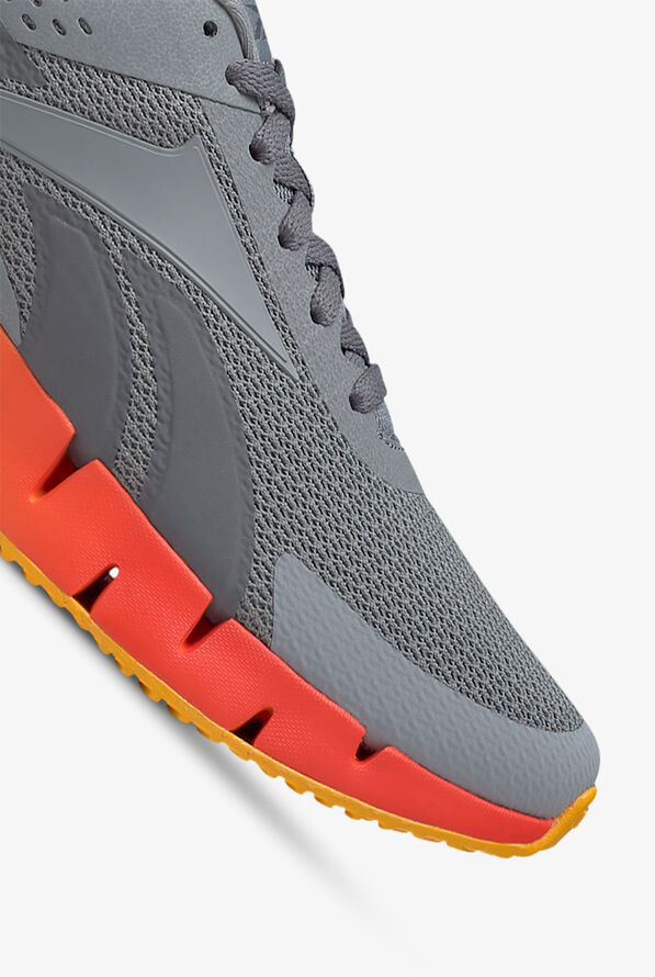 Reebok Men's Zig Dynamica Grey/Dynamic Red/Gold Athletic Lace Up Nursing Shoes - null - 3