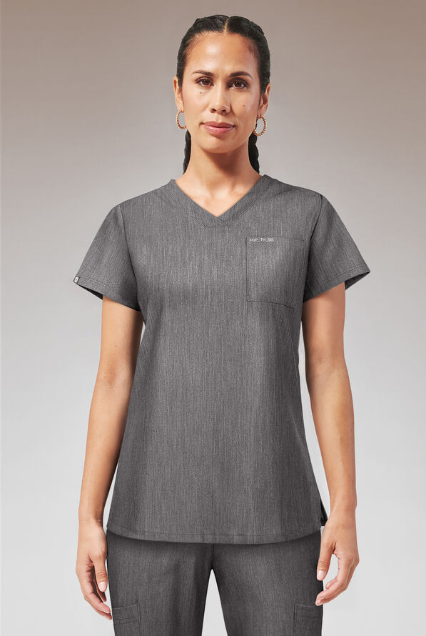 Blusa médica Hypothesis Base con cuello en V para mujer - Graphite - 1
