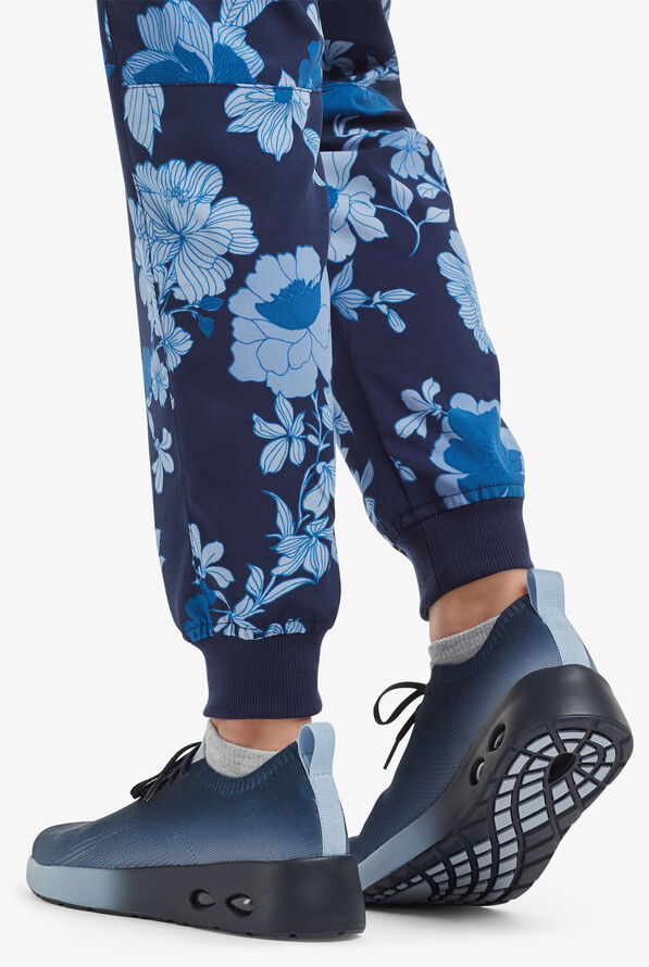 Strictly Scrubs STRETCH Paris Floral Navy Women's 5-Pocket Jogger Print Scrub Pants - null - 7