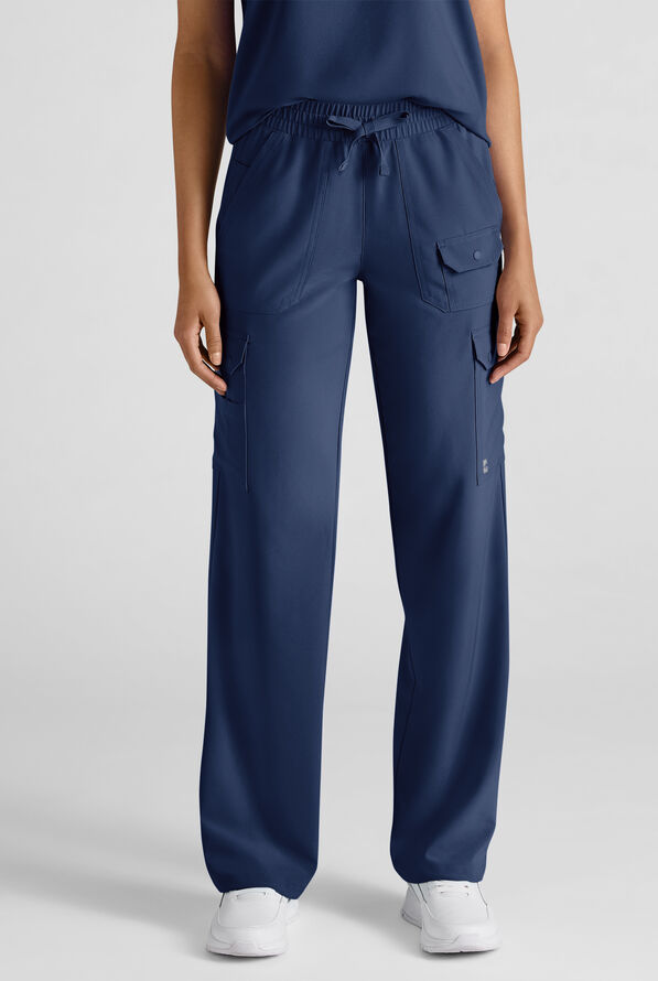 Easy STRETCH Ayo Women's 10-Pocket Cargo Scrub Pants - Navy - 1
