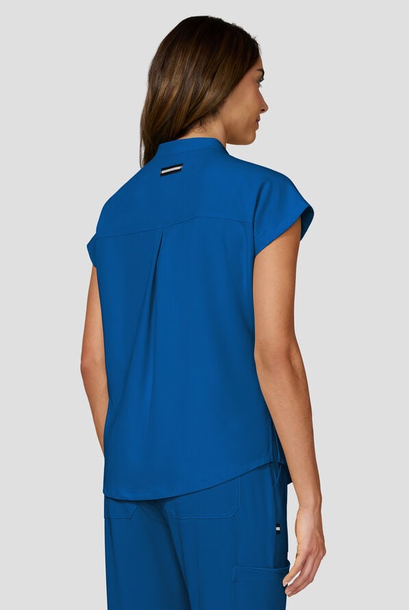 koi Next Gen Superhuman Women's 2-Pocket STRETCH Dolman Sleeve Scrub Top - Royal - 4