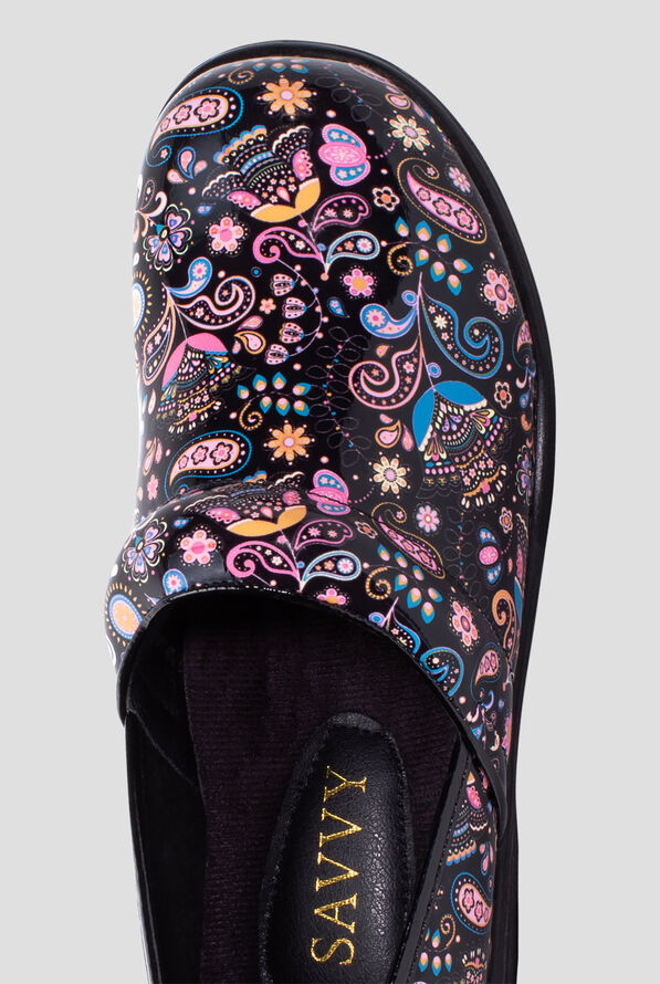 Savvy Women's Brandy Karma Black Paisley Clogs - null - 2