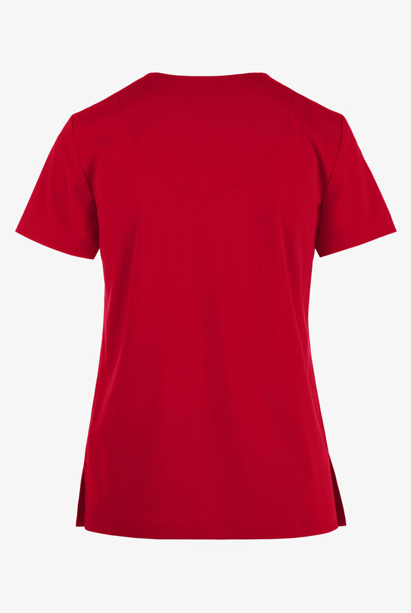 koi Basics Becca Women's 4-Pocket STRETCH V-Neck Scrub Top - Ruby - 3