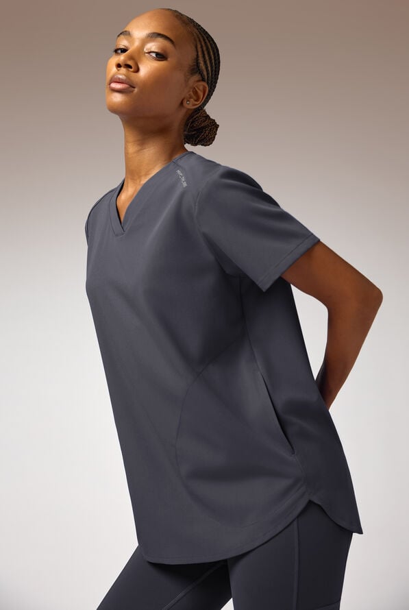 Blusa m&eacute;dica Hypothesis STRETCH estilo t&uacute;nica con 2 bolsillos para mujer - Pewter - 8
