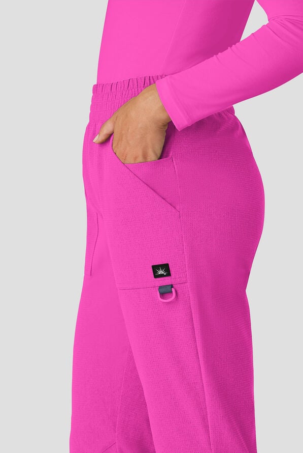 koi Solis Rory Women's 6-Pocket STRETCH High-Rise Boot-cut Scrub Pants - Hibiscus - 2