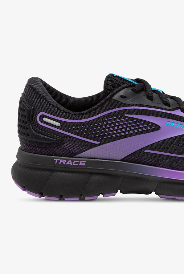 Brooks Women's Trace 2 Black/Ebony/Bellflower Athletic Lace Up Nursing